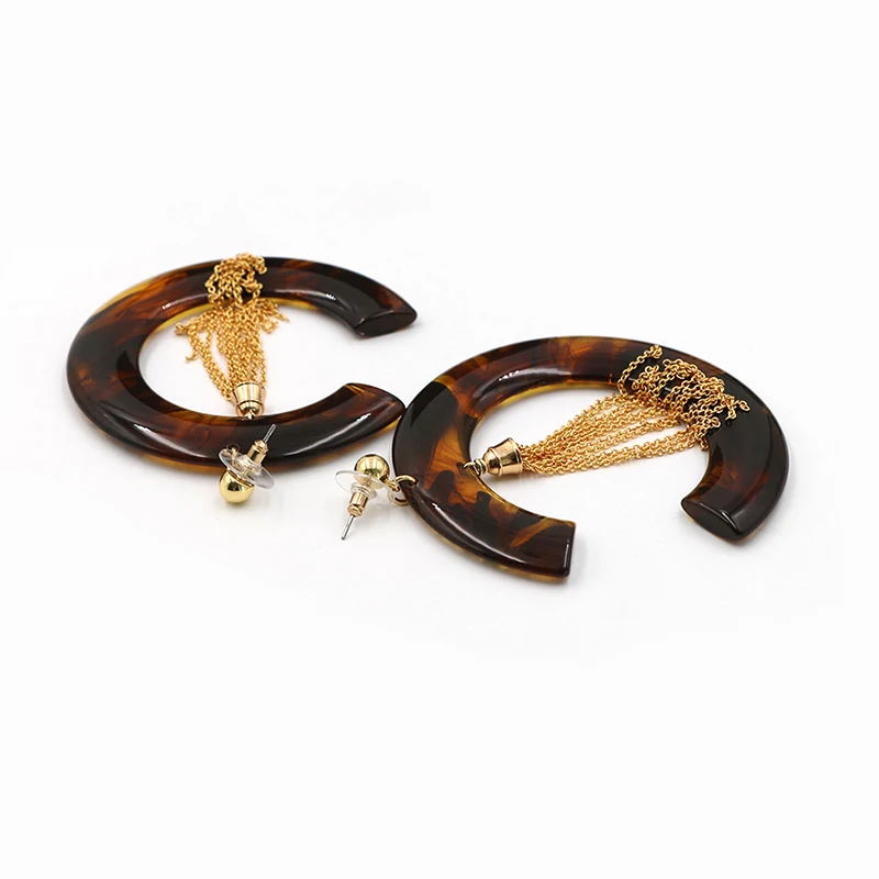 Acetato de forma C con pendientes de la cadena de borla