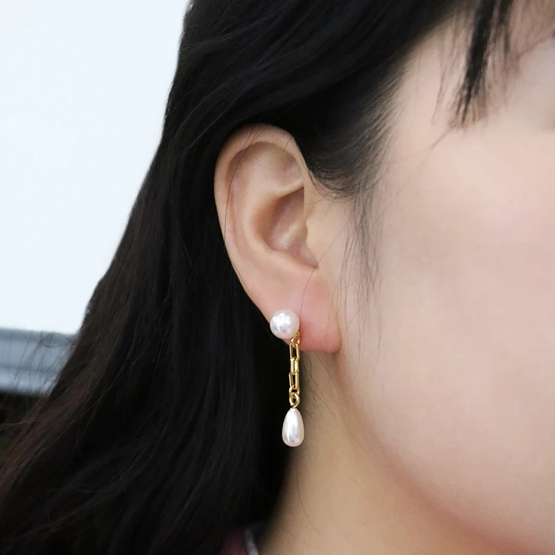 Pendientes de perlas colgantes