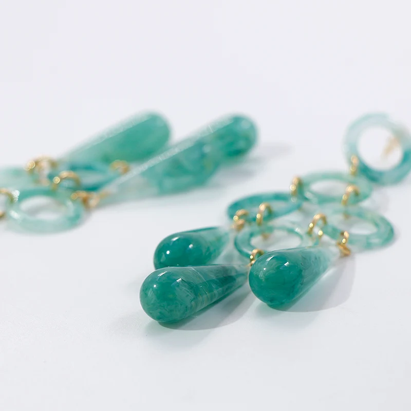 Multi Resin Ring Earrings