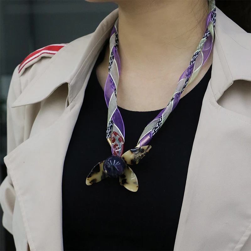 Grape Bead Flower Necklace