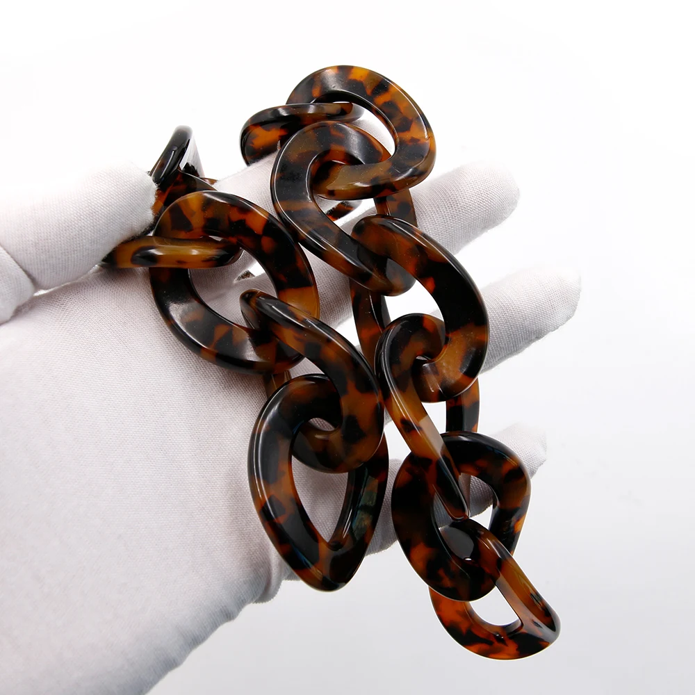 Classic Smooth Elliptic Ring Acetate Bag Chain