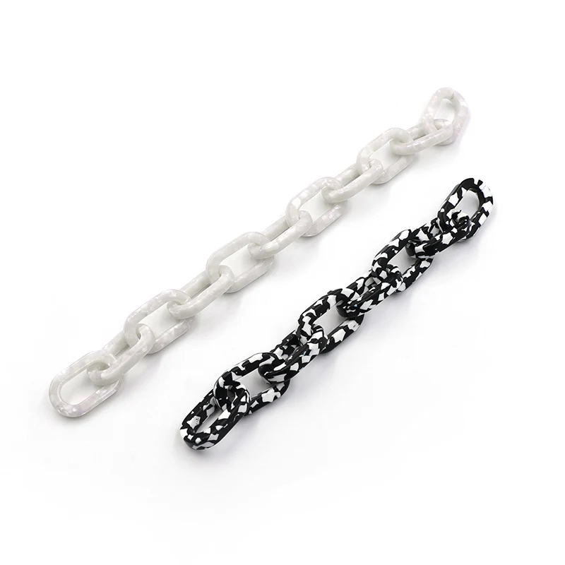 Set de manijas de cadena perla perlada y negra
